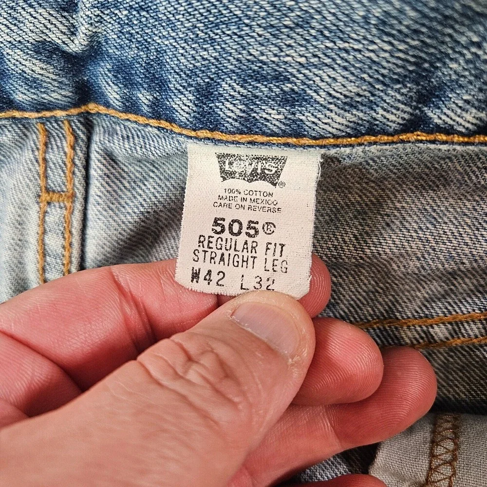 Levi's 505 Jeans Men 40 x 32 Zip Fly Blue‎ Denim Regular Fit Straight Leg
